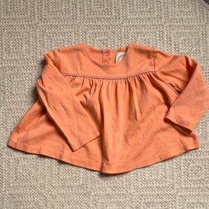 The Beaufort Bonnet Company Peach Long Sleeve Peplum Tee